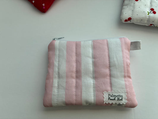 Keychain Wallet- Pink Strip
